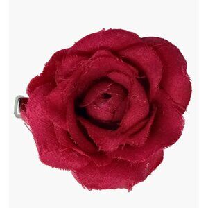 Red Cabbage Rose Hair Clip Hairpin Vintage Retro Grannycore